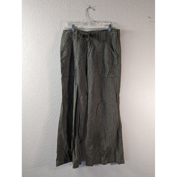 Free People Size 4 Olive Green Textured Wide Legged Pants - Picture 1 of 10